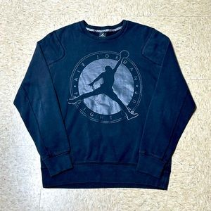 Jordan Logo Sweatshirt - Air Jordan Flight Club - Black Long Sleeve - Size Large